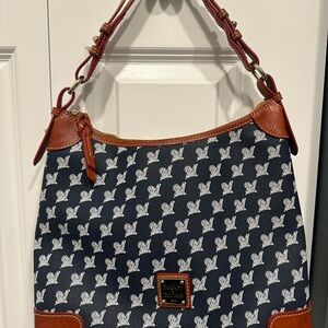 Dooney & Bourke Milwaukee Brewer Navy and Tan Shoulder Bag
